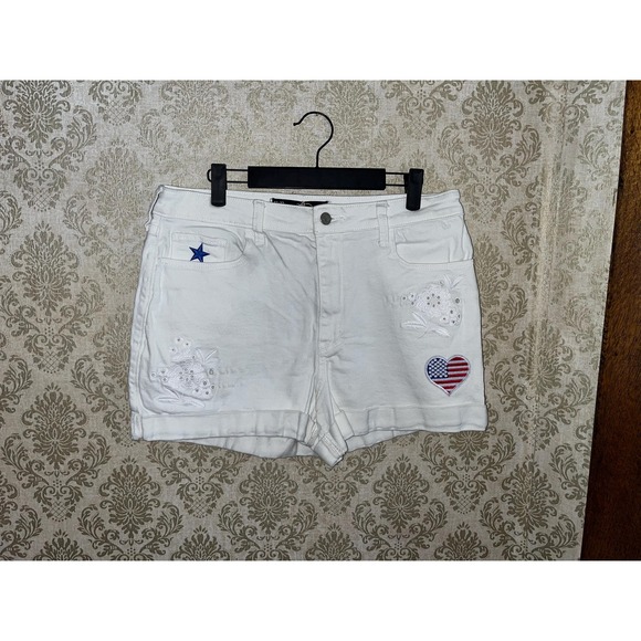 Pants - Hollister Co. hco White USA American Women's Shorts DIY Upcycled OOAK Sz. 12/13